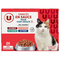 Sachets Fraicheur Pour Chat Sauce Viandes Poissons 24x100g Super U Hyper U U Express Www Coursesu Com