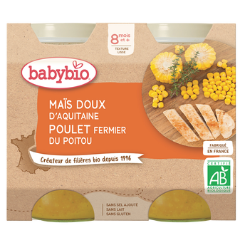 Image de Pot maïs doux et poulet BABYBIO, dès 8 mois