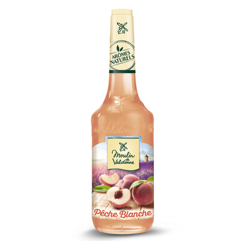 Image de Sirop de Pêche blanche MOULIN DE VALDONNE, bouteille
