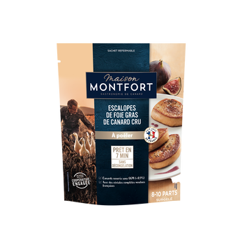 Image de Foie gras de canard cru en escalope sous poche MONTFORT