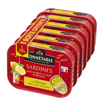 Image de Sardines au citron et huile d'olive Connétable boîte 1/6 115g