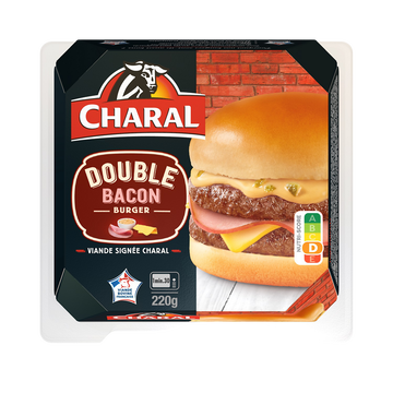 Charal Double Bacon Burger, Charal, France, 1 Pièce, Barquette, 220g