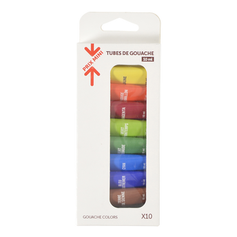 Image de Tube de gouache 10ml x10 - PRIX