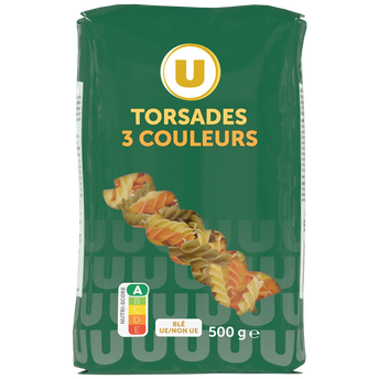 Image de U
Pâtes Torsade 3 couleurs - Sachet