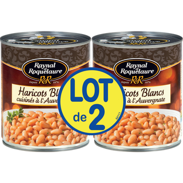 Raynal & Roquelaure Haricots Blancs Cuisinés À L'auvergnate Raynal Et Roquelaure - 2 Boîtes De 820g