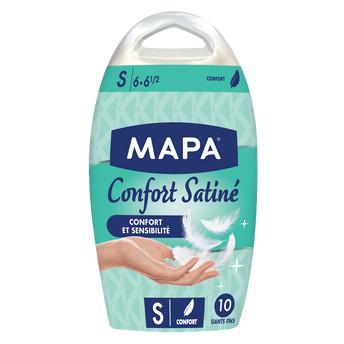 Image de Gants fins latex douceur satinée Mapa taille S boîte x