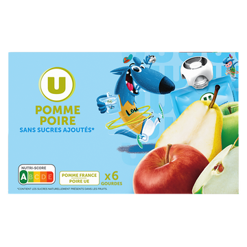Lou Gourdes À La Pomme Et À La Poire Sans Sucre Ajouté U Mat & Lou, 6x90g
