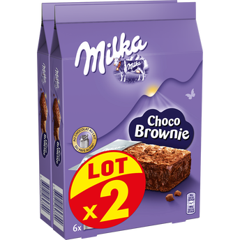Image de Gâteaux brownie au chocolat Choco Brownie MILKA, 2 paquets de
