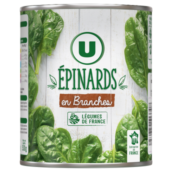 Image de U
Epinards en branches - Boîte de 530g net