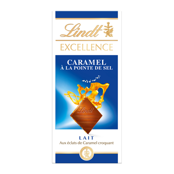 Image de Chocolat au lait croquant au éclats de caramel Excellence LINDT, Tablette de