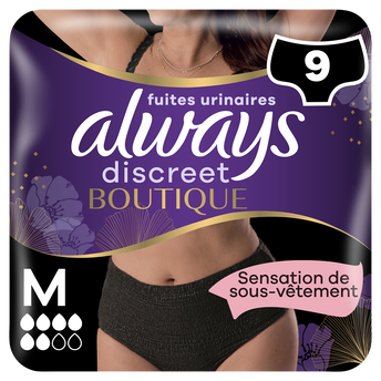 Image de Culottes fuites urinaires 6 drops black ALWAYS DISCREET M
