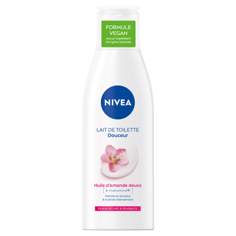 Image de Lait de toilette douceur pour peaux sensibles NIVEA, flacon de