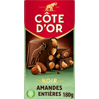 Image de Chocolat noir amandes entières COTE D'OR - Tablette de