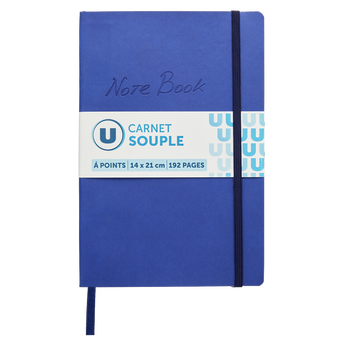Image de U
Carnet souple à élastique dot 14x21cm 192p