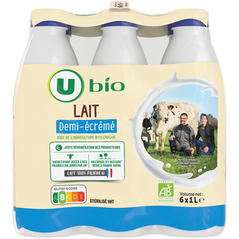 Image de U BIO
Lait UHT 1/2 écrémé  Bouteille