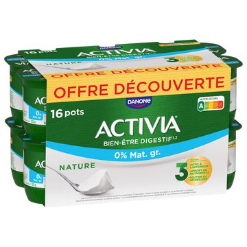 Danone Yaourts Nature 0%mg Bifidus Activia - 16x125g Offre Découverte