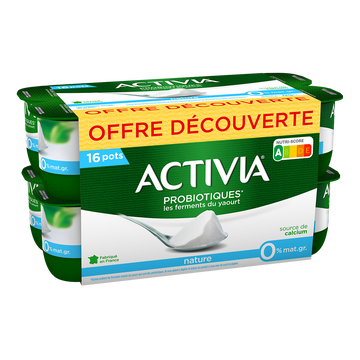 Danone Yaourts Nature 0%mg Bifidus Activia - 16x125g Offre Découverte
