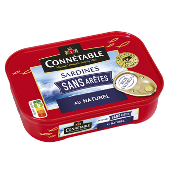 Image de Sardine sans arêtes au naturel CONNETABLE, boîte de 1/5