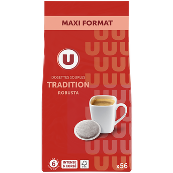 Image de U
Café dosettes TRADITION ROBUSTA N°6 - compatible SENSEO
