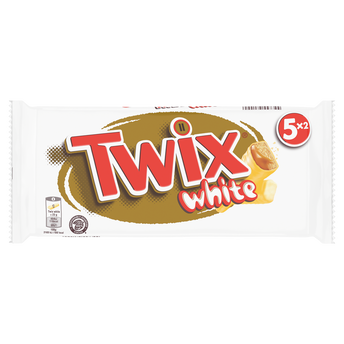 Image de Biscuit nappage au caramel enrobé chocolat blanc TWIX x5