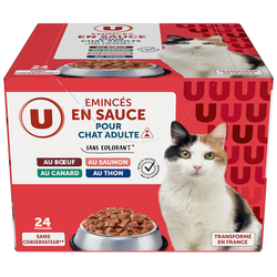 Sachets Fraicheur Pour Chat Sauce Viandes Poissons 24x100g Super U Hyper U U Express Www Coursesu Com