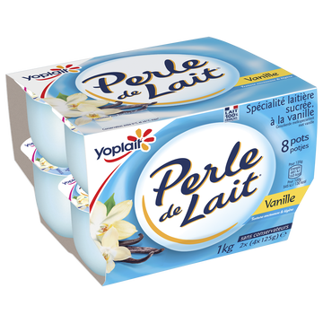 Yoplait Spécialité Laitière Sucrée Saveur Vanille Perle De Lait, 8x125g