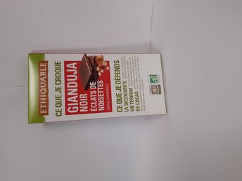 Image de Gianduja noir éclats de noisettes bio ETHIQUABLE