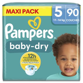 Image de Couches baby dry PAMPERS 11-16kg megapack Taille 5