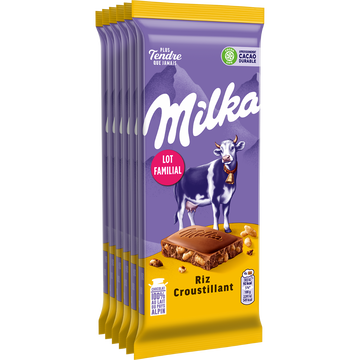 Milka Chocolat Au Lait Et Riz Soufflé Milka, 6x100g