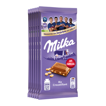 Milka Chocolat Au Lait Et Riz Soufflé Milka, 6x100g