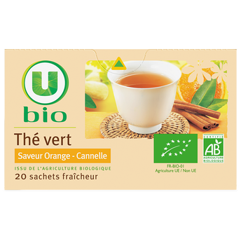 Image de U BIO
Thé vert Bio Orange Canelle U BIO - 20 sachets