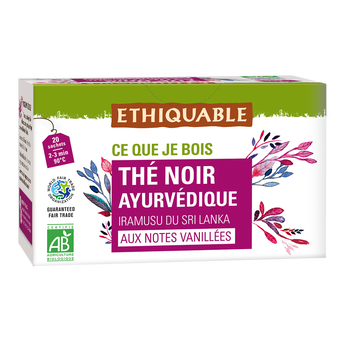 Image de ETHIQUABLE - Thé noir ayurvédique BIO - la boîte de 20 sachets