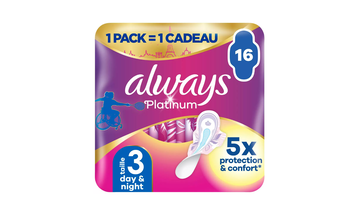 Image de Serviettes platinium nuit ALWAYS sachet
