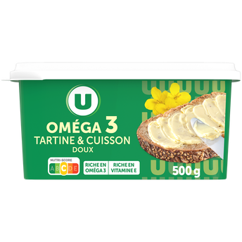 Image de U
Margarine tartine et cuisson  54% de matière grasse Oméga 3