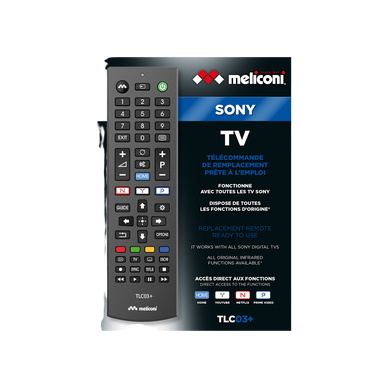 Télécommande de remplacement TV Sony - TLC03 -Noir MELICONI à Prix