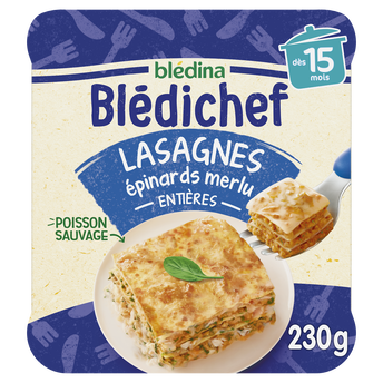 Image de Plat bébé lasagnes épinards merlu dès 15 mois BLEDICHEF BLEDINA