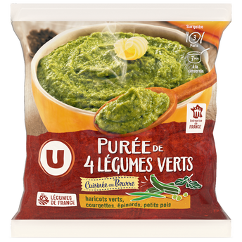 Image de U
Purée 4 légumes verts cuisinée au beurre sachet