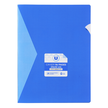Image de U
Cahier piqure 24x32cm 96p petits carreaux 5x5 polypro