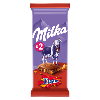 Image de Chocolat au lait aux éclats de caramel Daim MILKA - 2 tablettes de