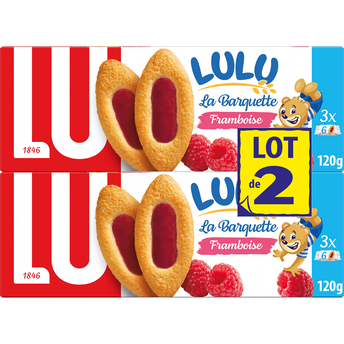 Image de Biscuits à la framboise La Barquette Lulu LU, 2 paquets de