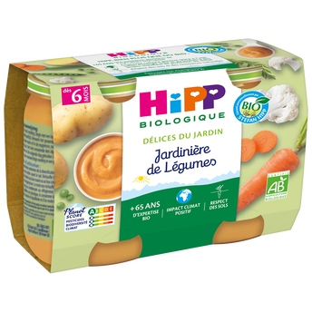 Image de Petit pot bio pour bébé jardinière de légumes HIPP, dès 6 mois, 2 x