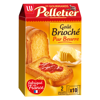 Image de Biscottes goût brioché Pelletier LU - Paquet de