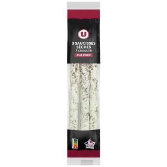 Image de U
Saucissse sèches à croquer Pur Porc - x3