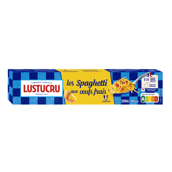 Image de Spaghetti longs aux oeufs LUSTUCRU, paquet de