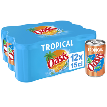 Image de Boisson aux fruits Tropical OASIS - le pack de 12 canettes de