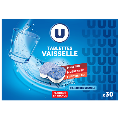 Tablettes lave-vaisselle standard, U (x 30)