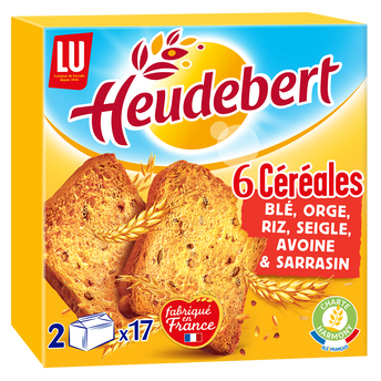 Image de Biscottes 6 céréales HEUDEBERT - Paquet de 34 tranches