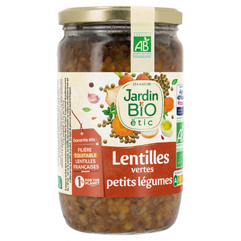 Image de Lentilles vertes cuisinées aux légumes JARDIN BIO - Bocal
