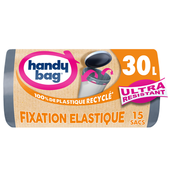 Image de Sacs poubelle fixation élastique 80% plastique recyclés HANDY BAG