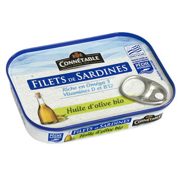 Connetable Filets De Sardines Huile D'olive Vierge Extra Bio Msc Connetable, 90g